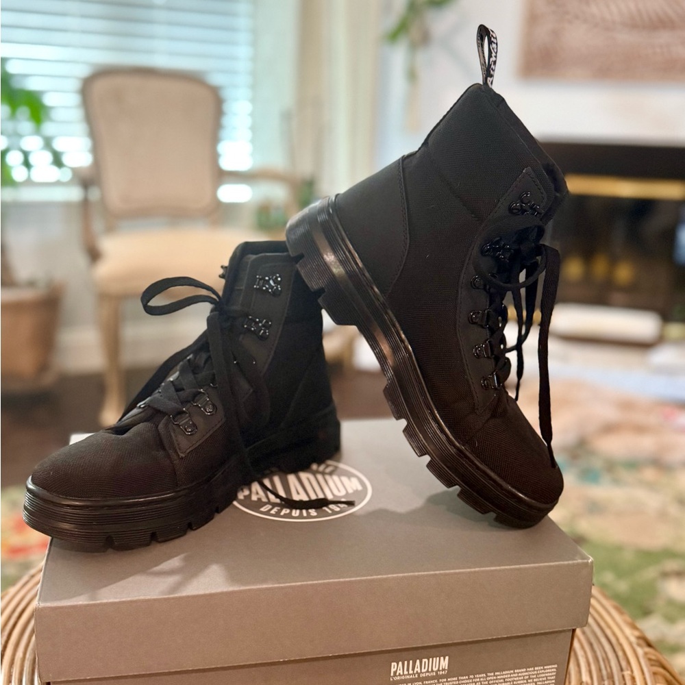 Dr. Martens Black Leather Combat Boots